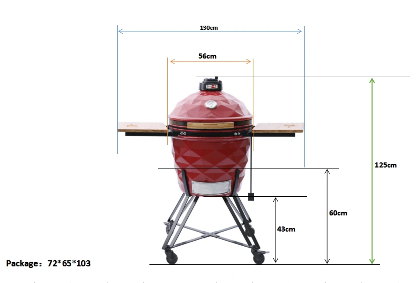 MCD hoogwaardige 22 inch Commercial Grills: Ceramic Kamado, SS304 & Charcoal-opties 1