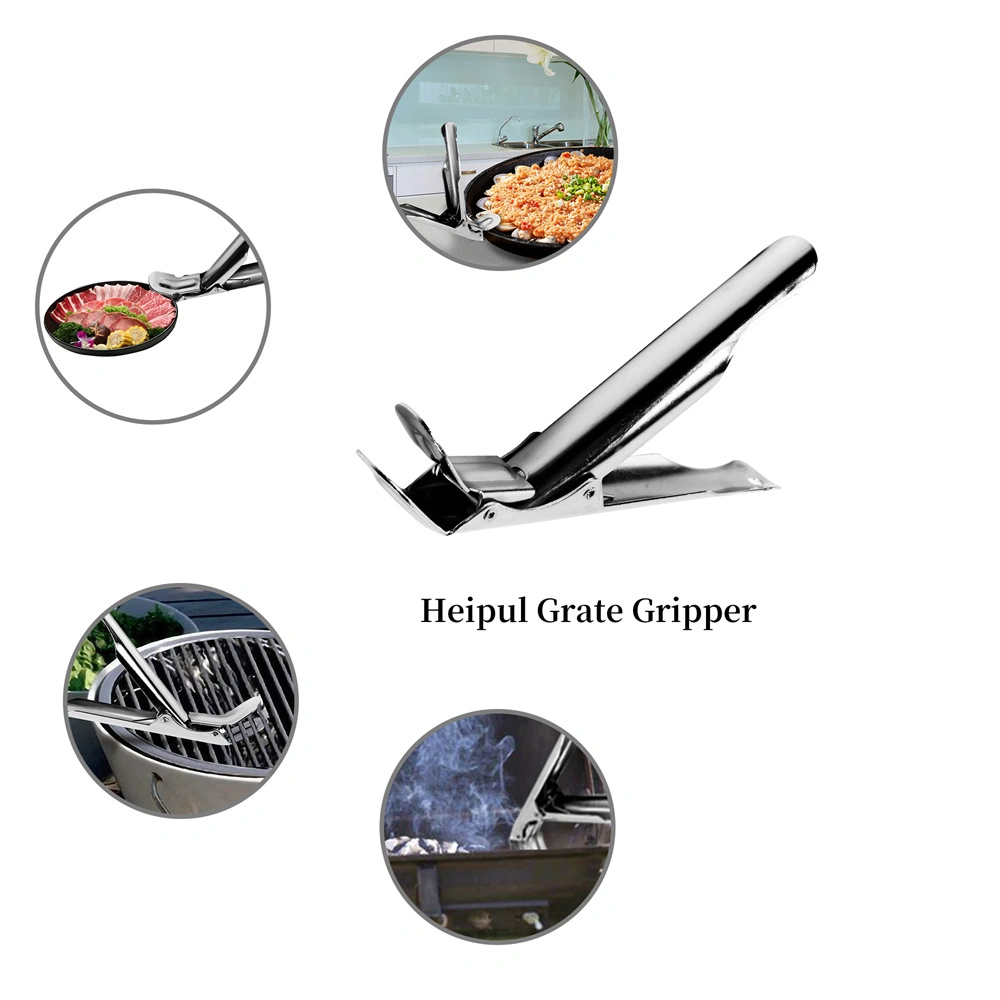 MCD Stainless Steel Grill Grate Lifter Gripper 304 BBQ Accessory for Kamado Charcoal Grill 1