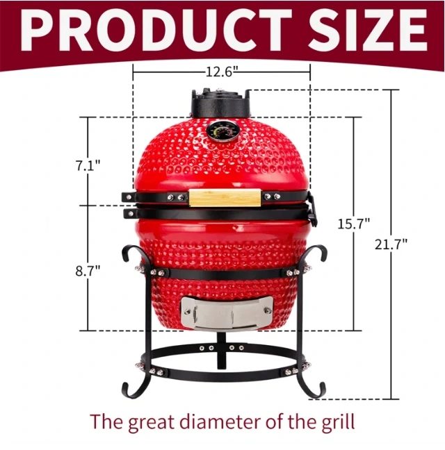 MCD 13inch Charcoal BBQ Grills Combo Stand Kamado Keramik Innen- und Outdoor BBQ Grill Edelstahl BBQ Grills 1