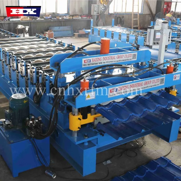 Máquina de conformação de rolos para telhados trapezoidais de dupla camada envidraçada HX TR4 e 1035 1