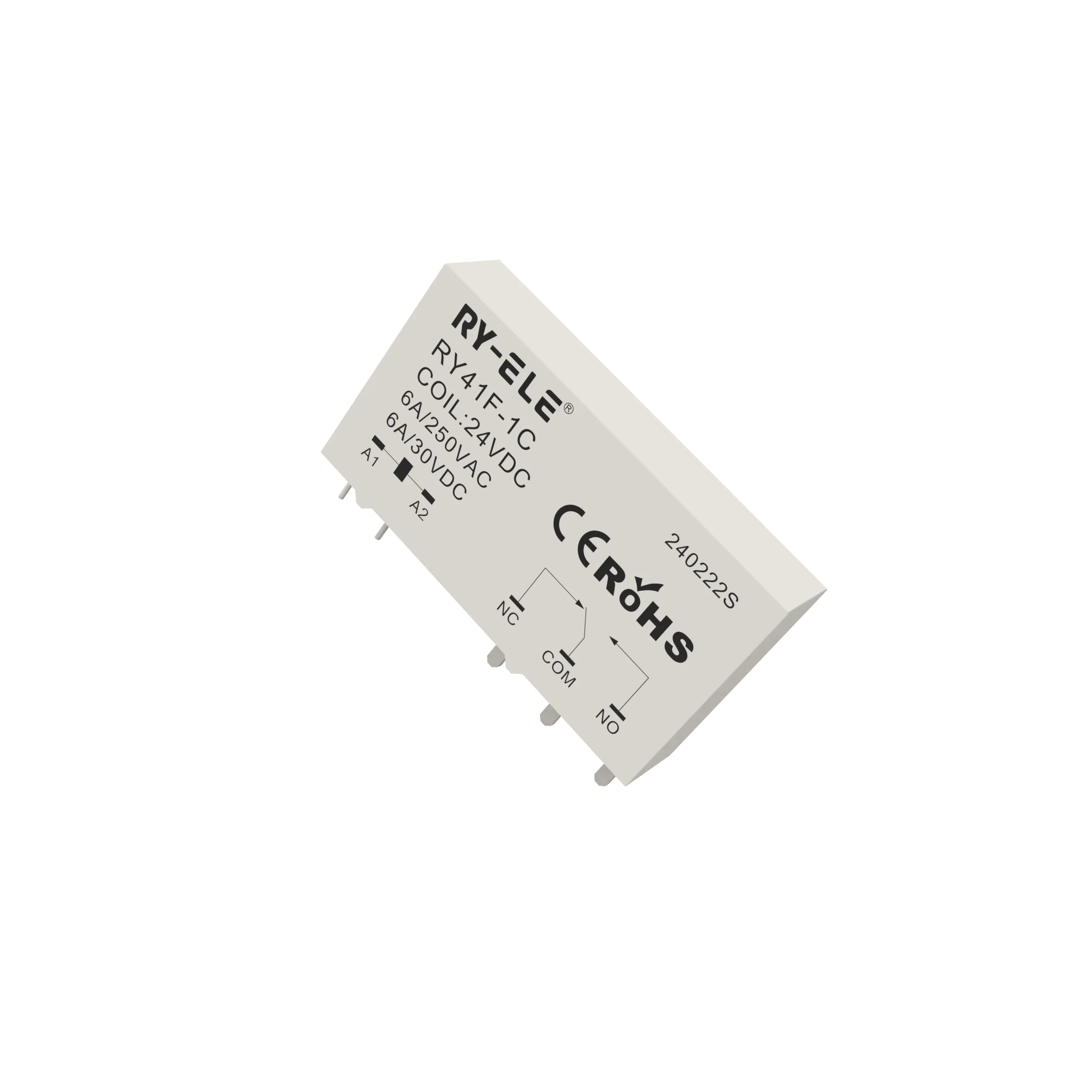 Relé fino de 6A e 5 pinos com bobina de 24 V RY41F-1C/DC24 RY-ELE 1