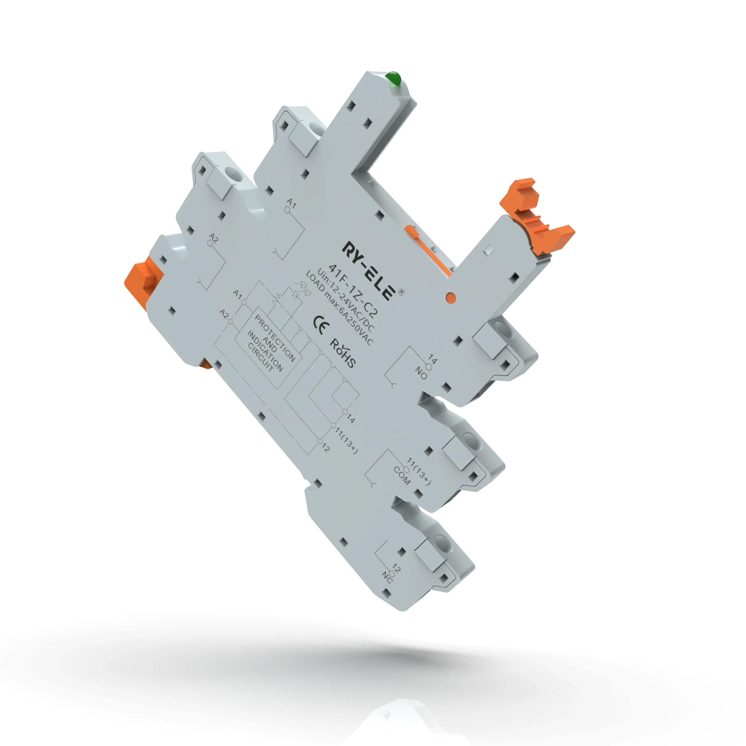 24V-230V  Slim Relay Socket  with  6.22mm Thickness 41F-1Z-C2  RY-ELE 1