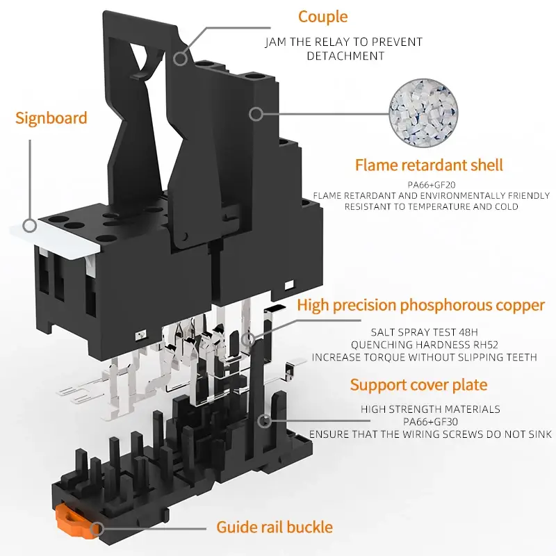 Wholesale Automotive Relay Pcb Socket RY-ELE Brand 8