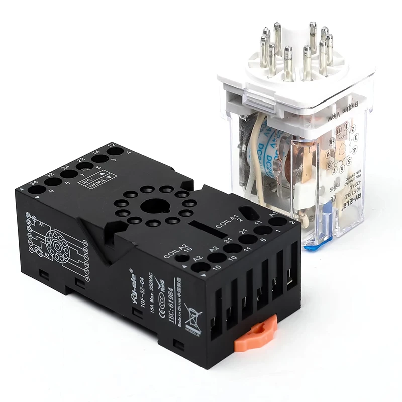 Customization Industrial Control Items For The 11pin 10f-3z-c4 10a Timer Relay Socket 1