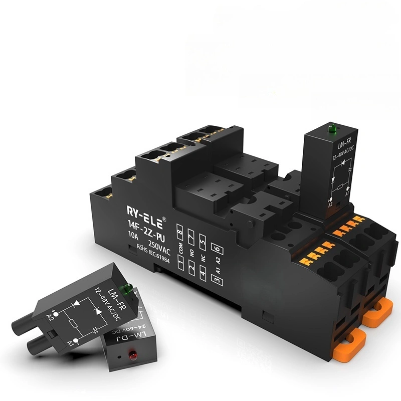 10A 8pin Relay Socket with 300V rated voltage Push-in wiring 14F-2Z-PU RY-ELE 1