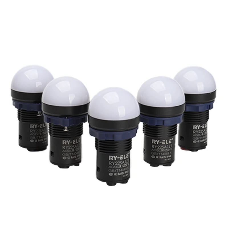 15a 220V 22mm de inserção rápida da cabeça da cabeça de bola Bordas de plástico SA1 Indicador RY-ELE 1