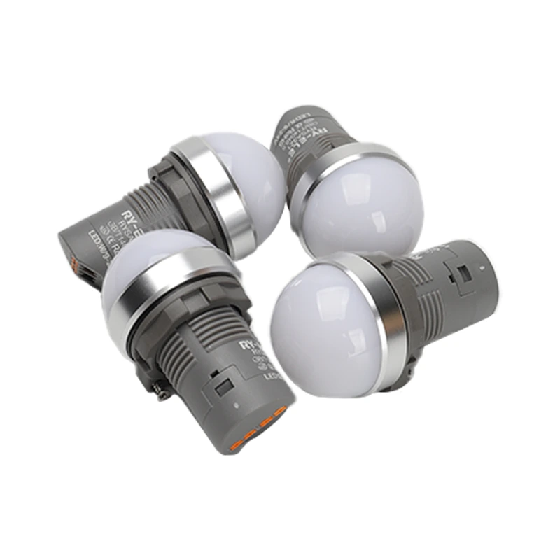 15a 9-24V 22mm Conexão de plug-in Bordas de metal da cabeça SA3 Indicador da série RY-ELE 1