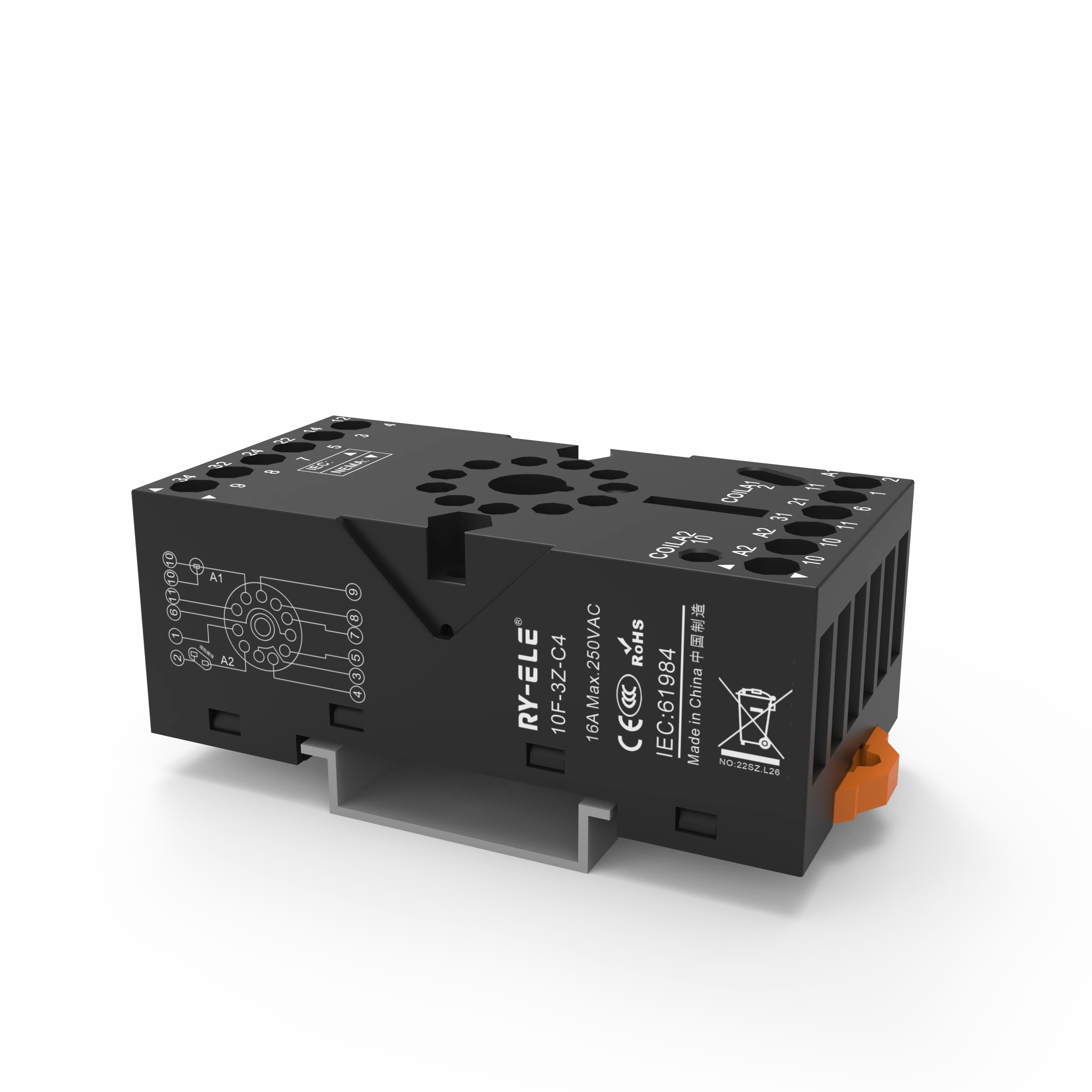 15A 250VAC 11Pin relay base 10F-3Z-C4 Manufacturer  of the Industrial Control Products RY-ELE 1