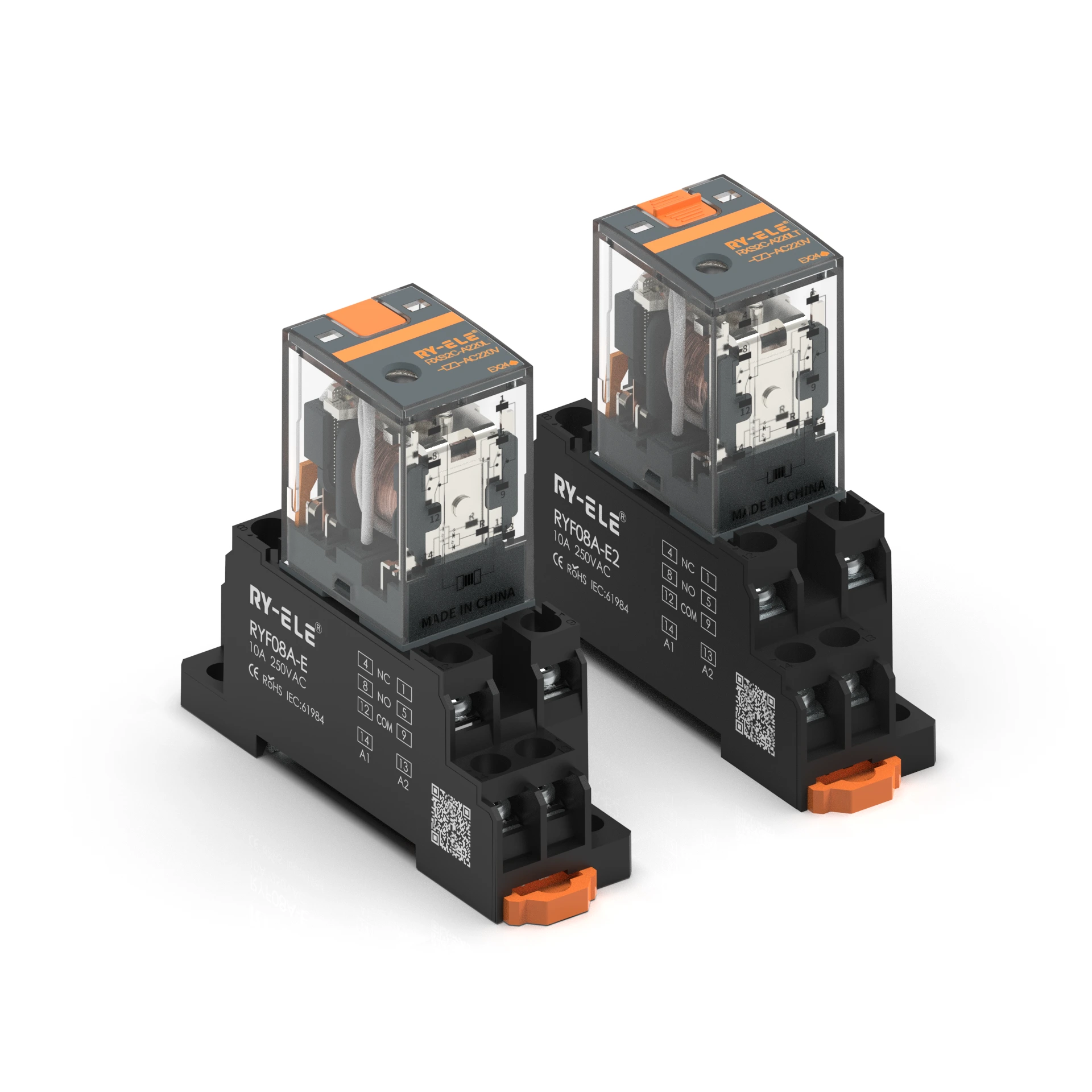 10A 250VAC/30VDC Relé industrial eletromagnético RXS2C-A220L RY-ELE 1