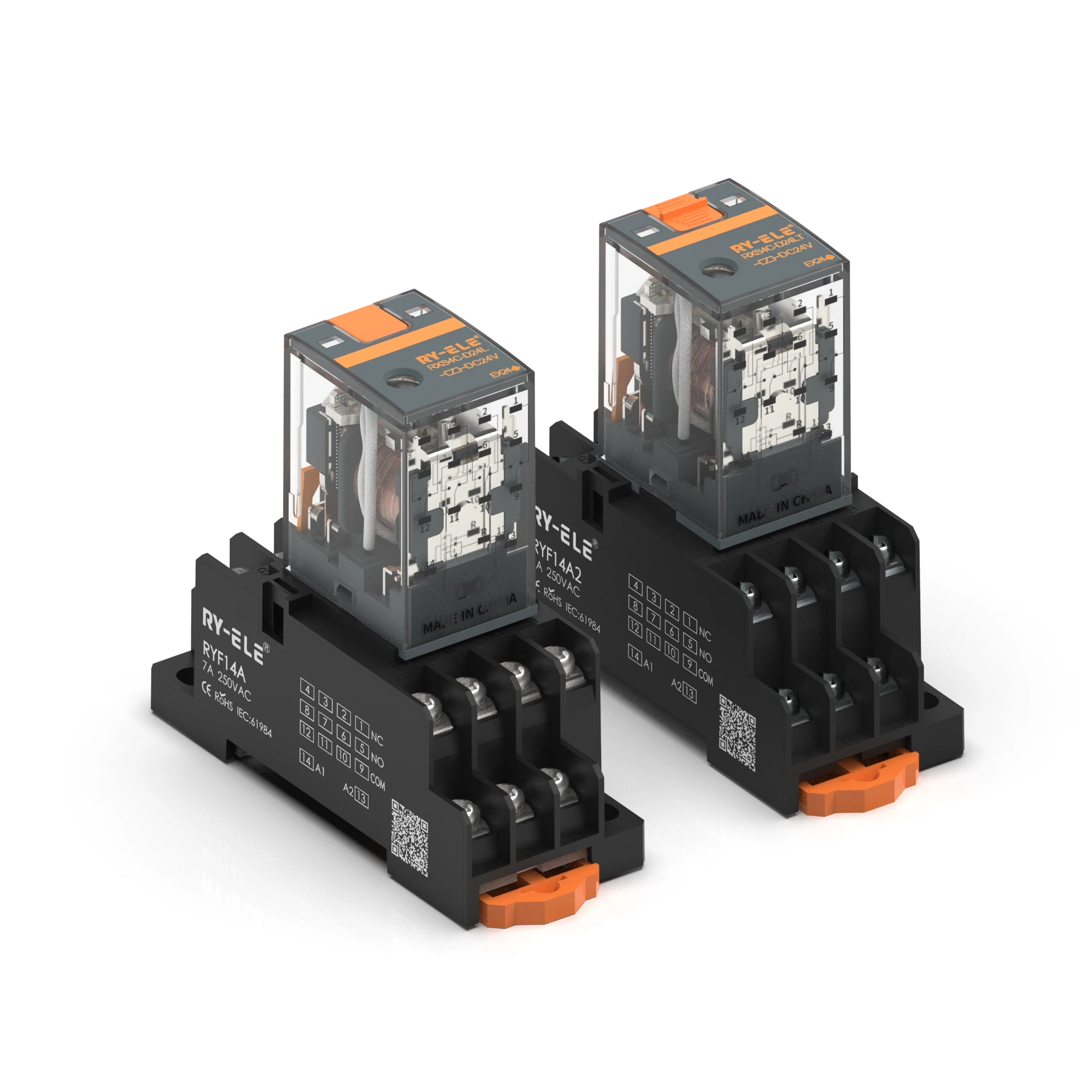 5A 250VAC/30VDC Relé industrial eletromagnético RXS4C-D24L RY-ELE 1