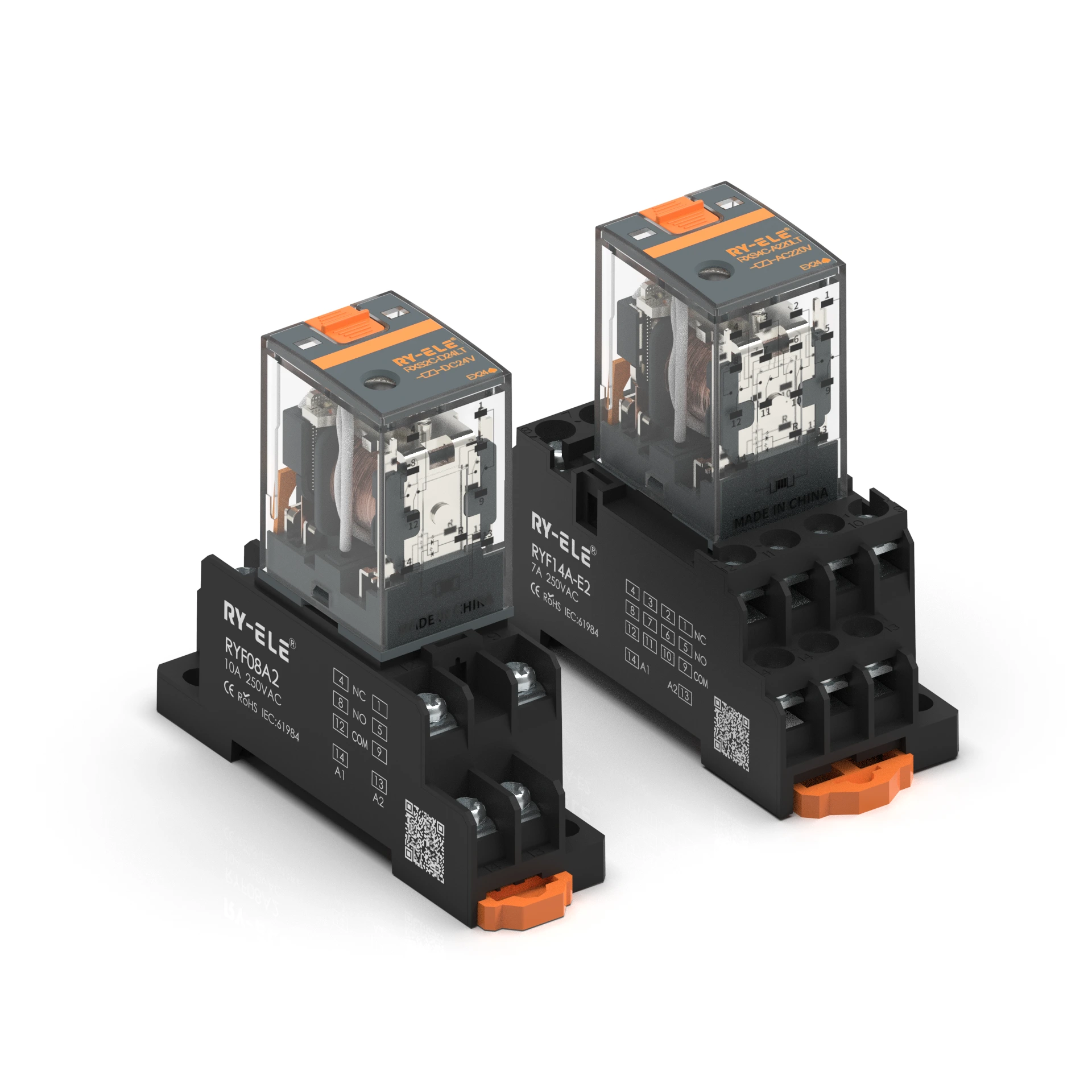 5A 250VAC/30VDC Relé industrial eletromagnético RXS4C-A220L RY-ELE 1