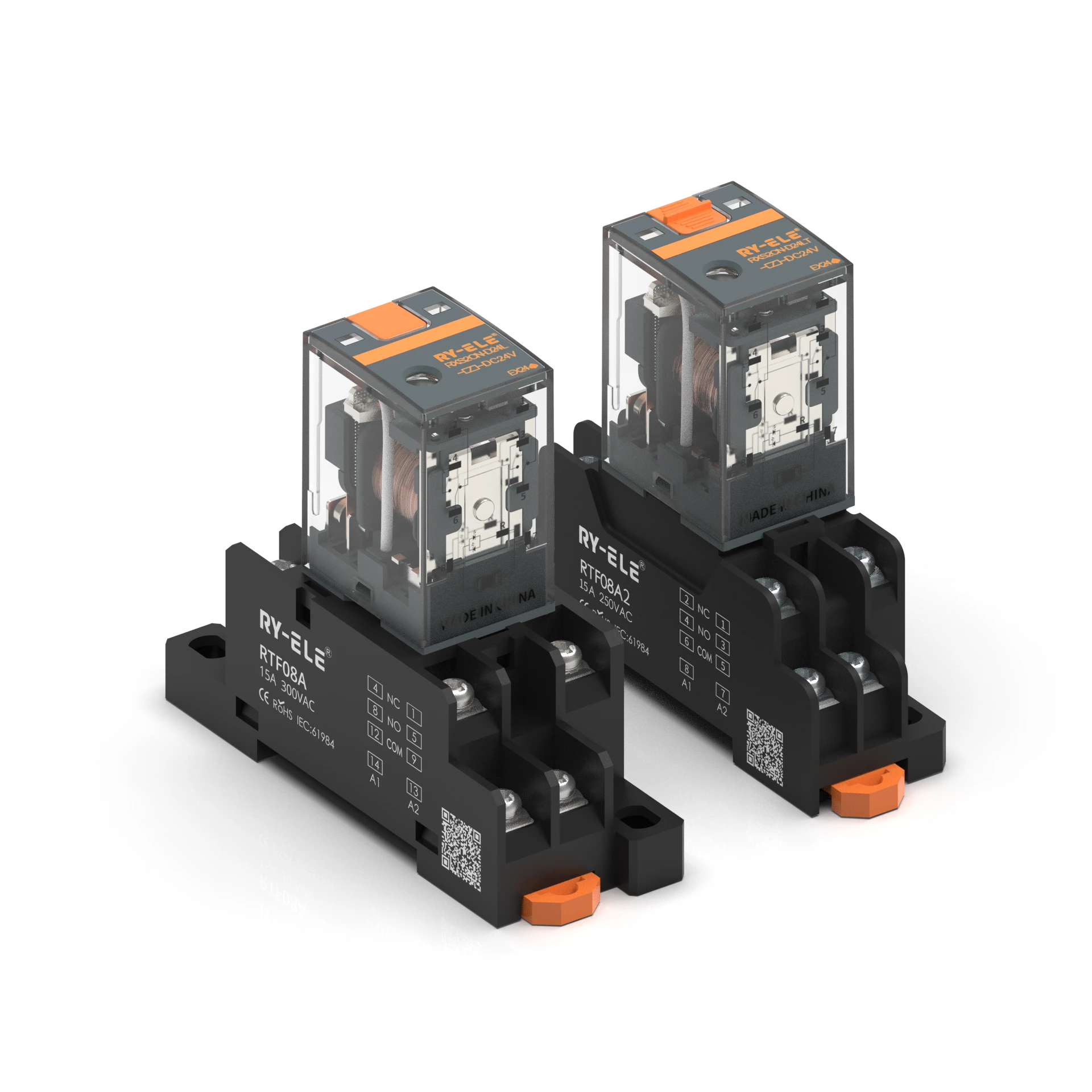 12A 250VAC/30VDC Relé industrial eletromagnético RXS2CN-D24L RY-ELE 1