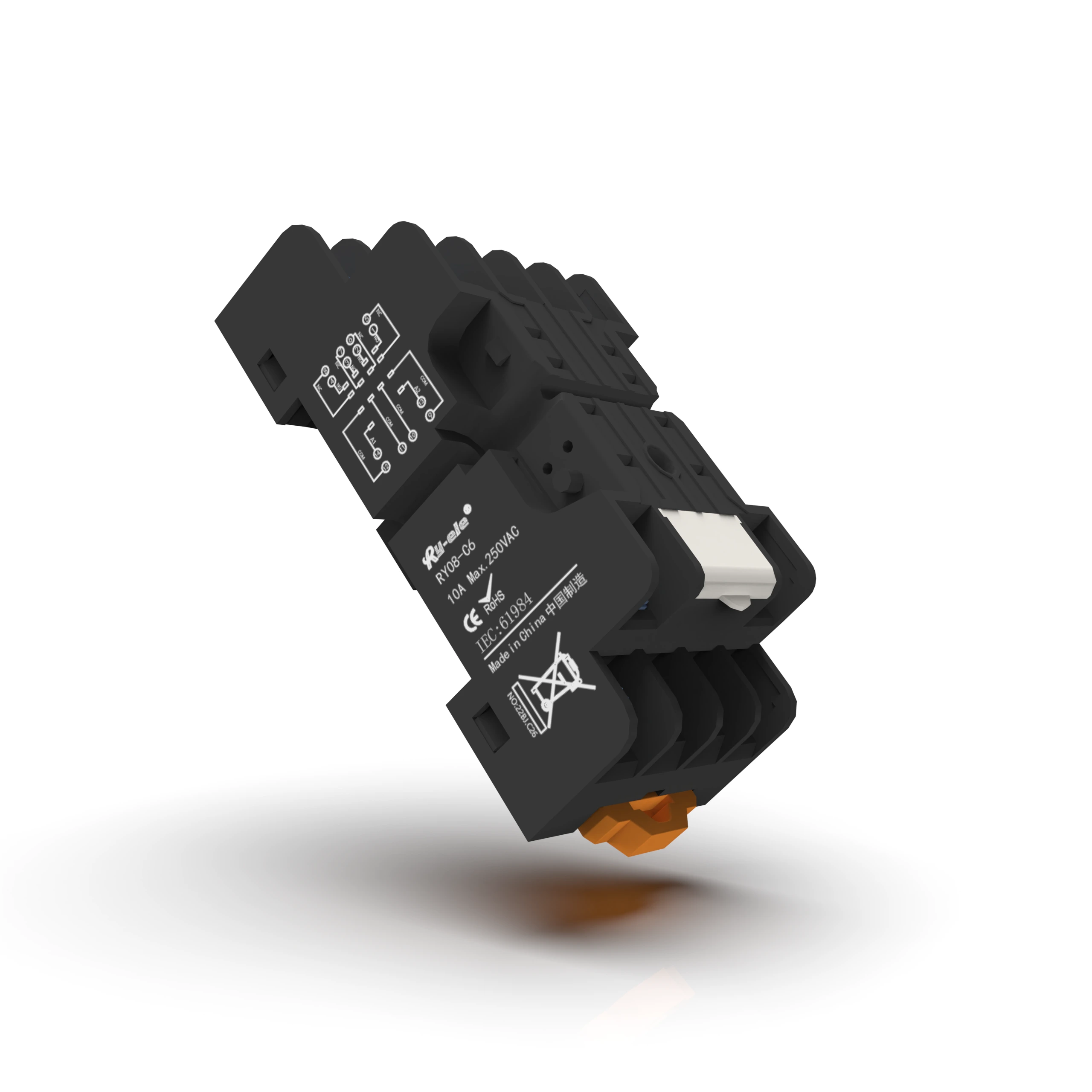 12A 250VAC 8pin Base de relé Ry08-C6 Fabricante dos Produtos de Controle Industrial RY-ELE 1