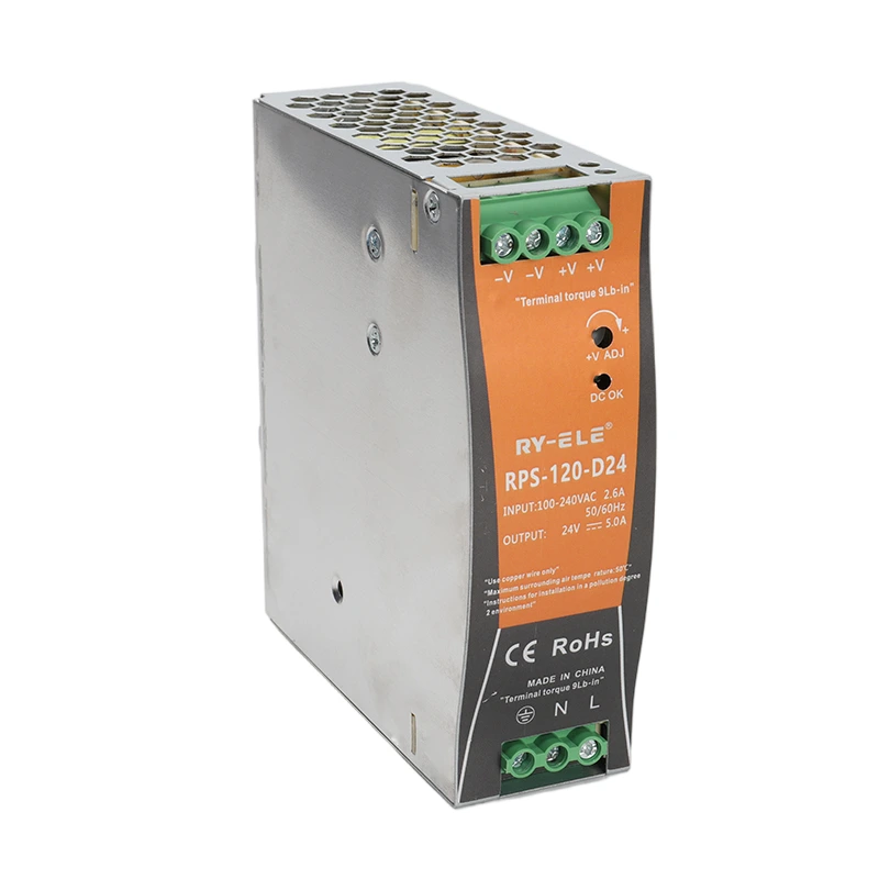 120W DIN-Rail Mount Power Supply For Power Distribution Cabinet RPS-120-24 RY-ELE 1