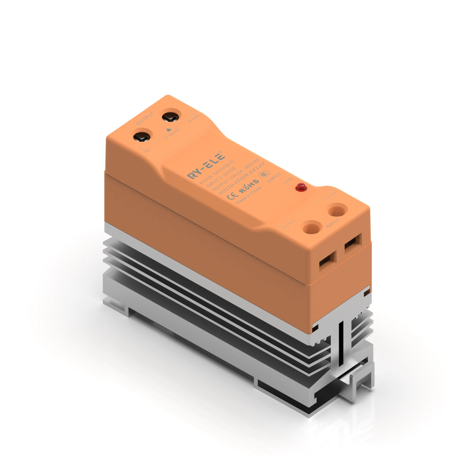 10A 24～380VAC Industrial Control RYSSR DIN Rail Solid State Relay RY-ELE 1