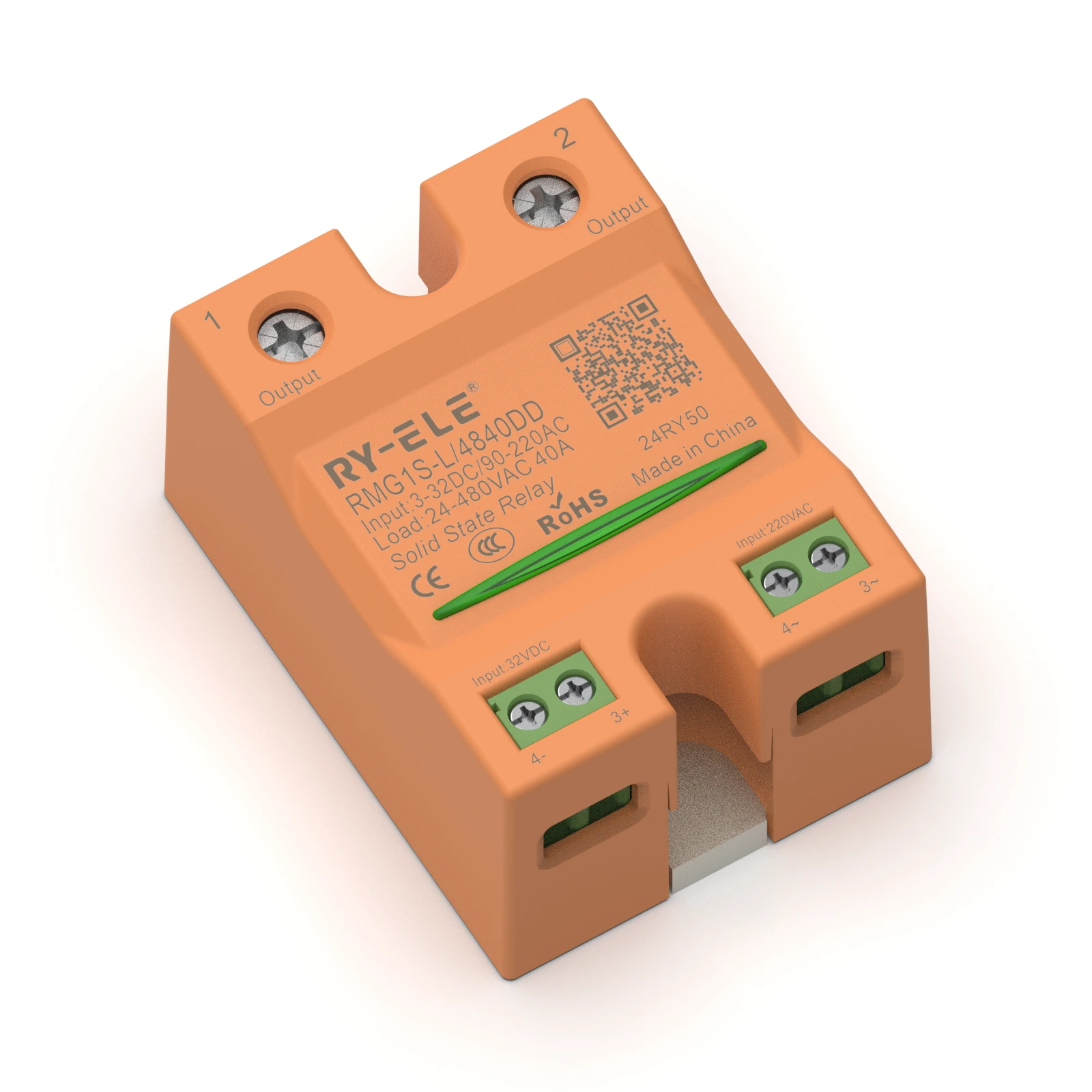 40A 24～480VAC Industrial Control RMG1S Single-phase DC Control DC Solid State Relay RY-ELE 1