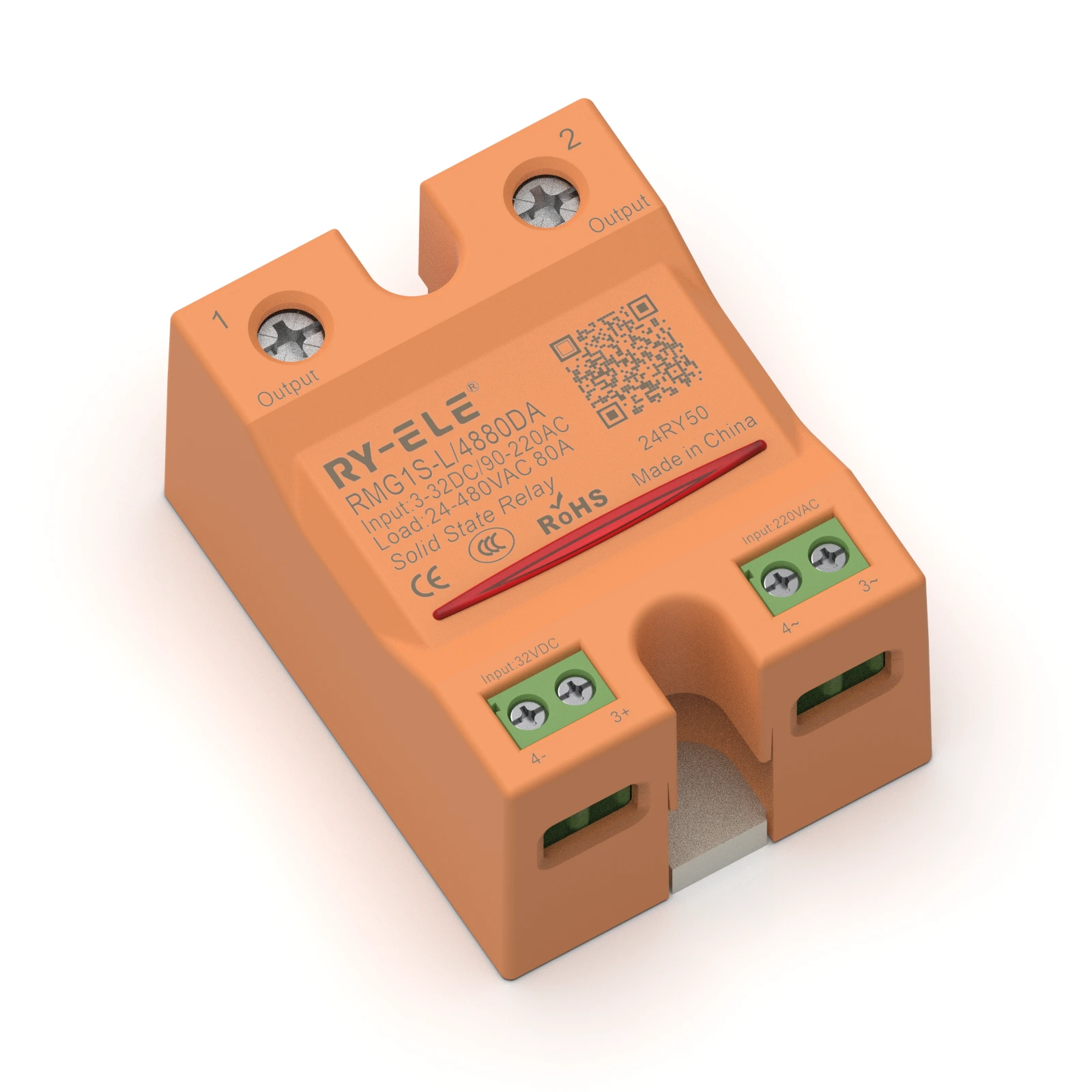 80A 24 ～ 480VAC Control industrial RMG1S Control de CC monofásico AC Relé de estado sólido RY-ELE 1