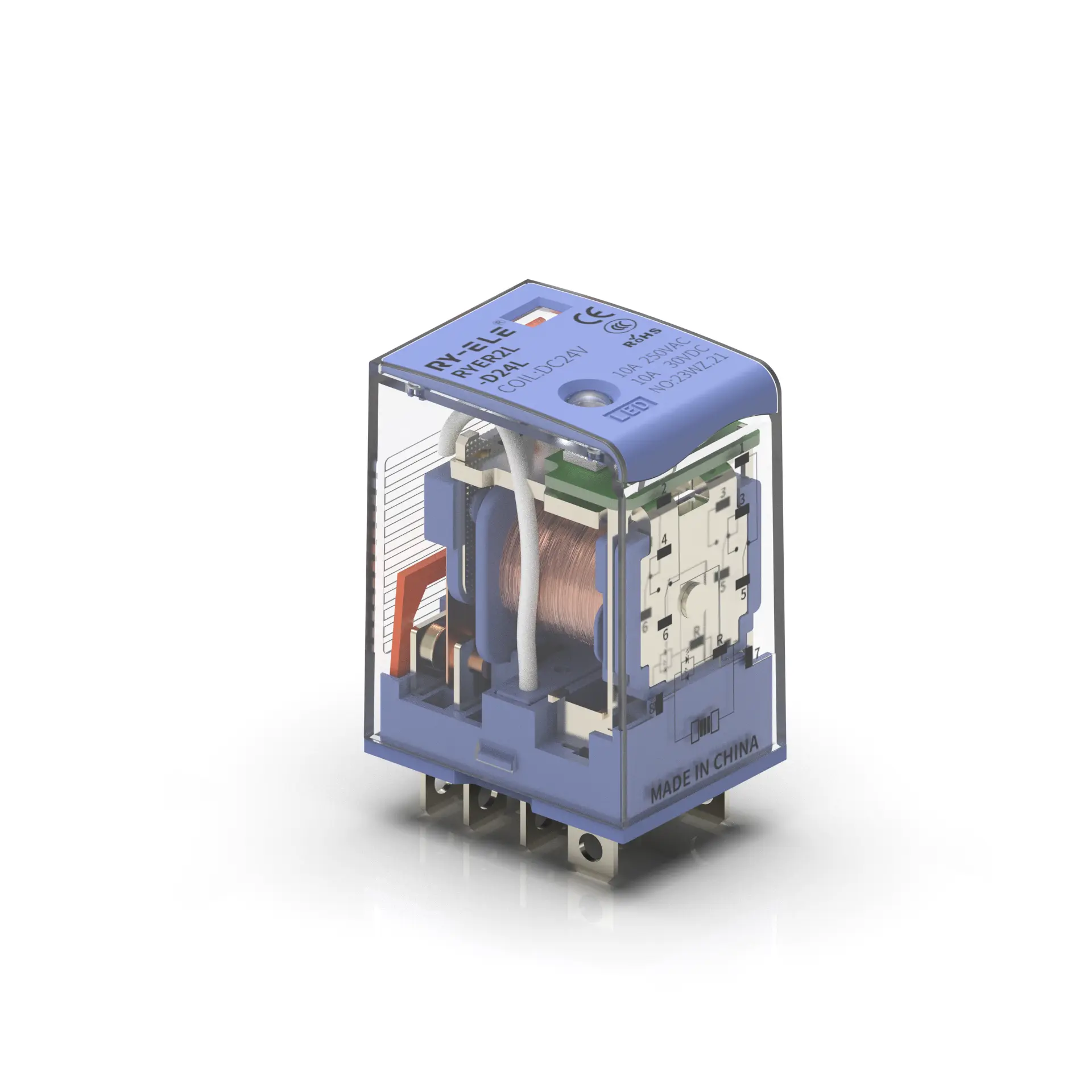 Ryer2l-Relay-2-Pole-Compact-Industrial-Relay