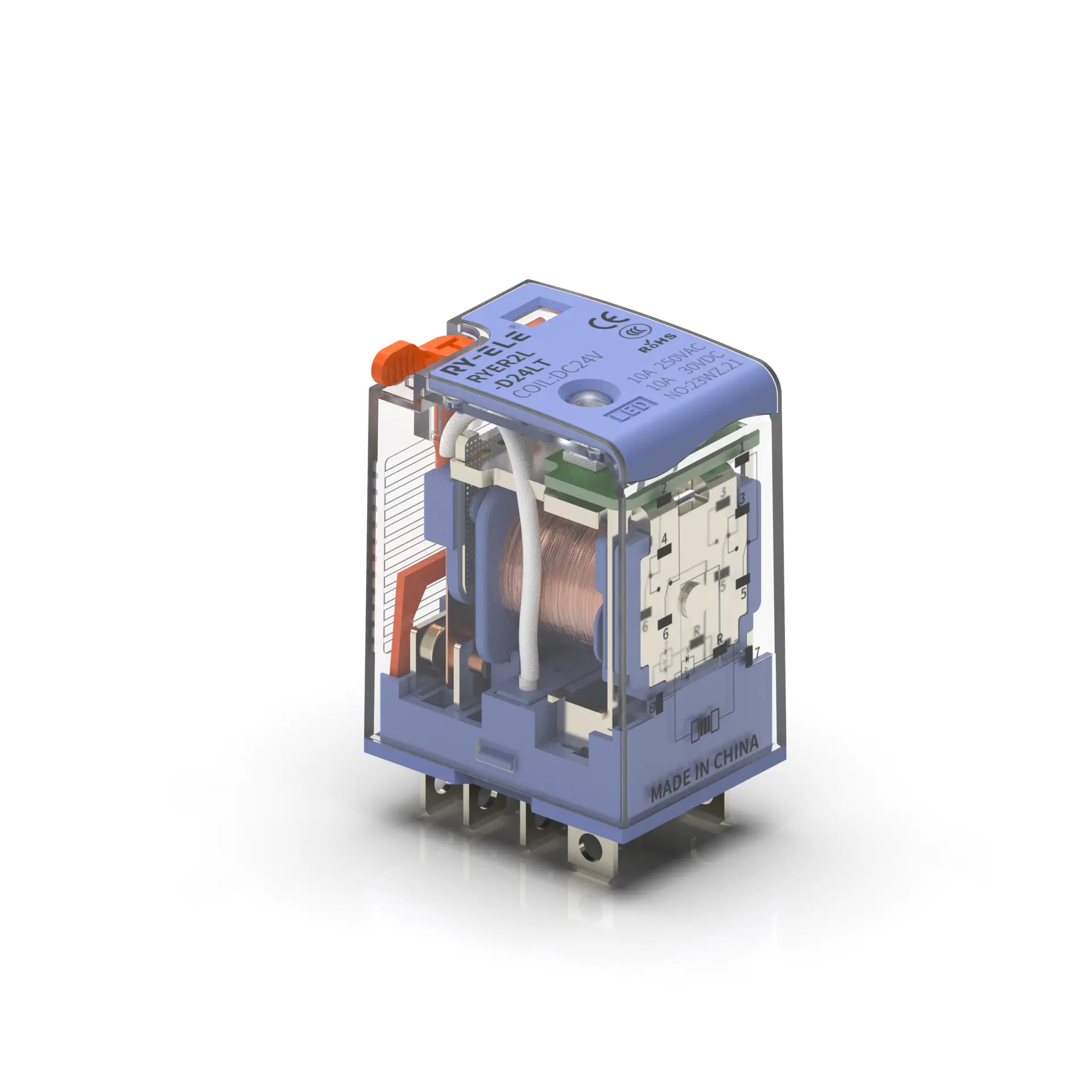 ryer2l-relay-2-pole-compact-industrial-relay