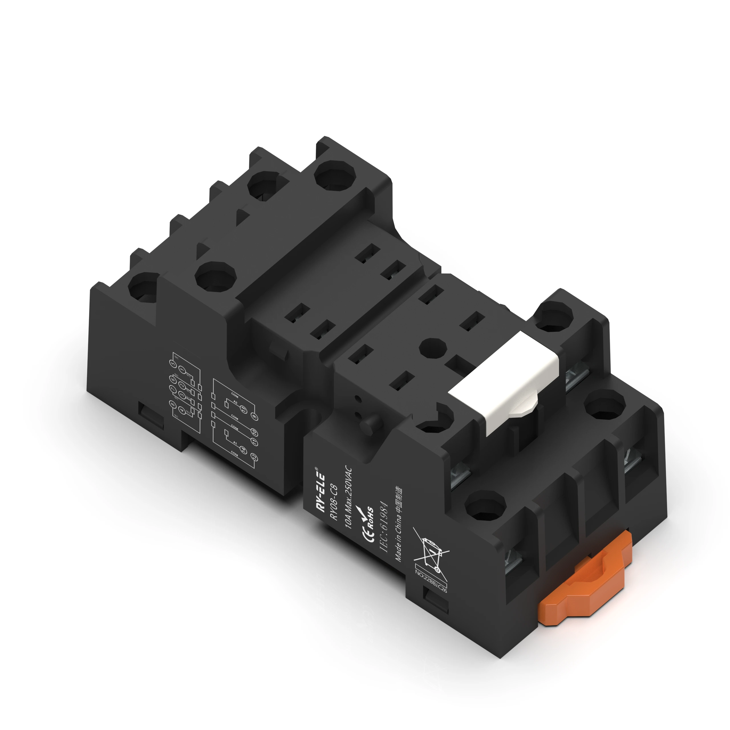 RY08-C8-Relay-Socket-8 pines-terminal