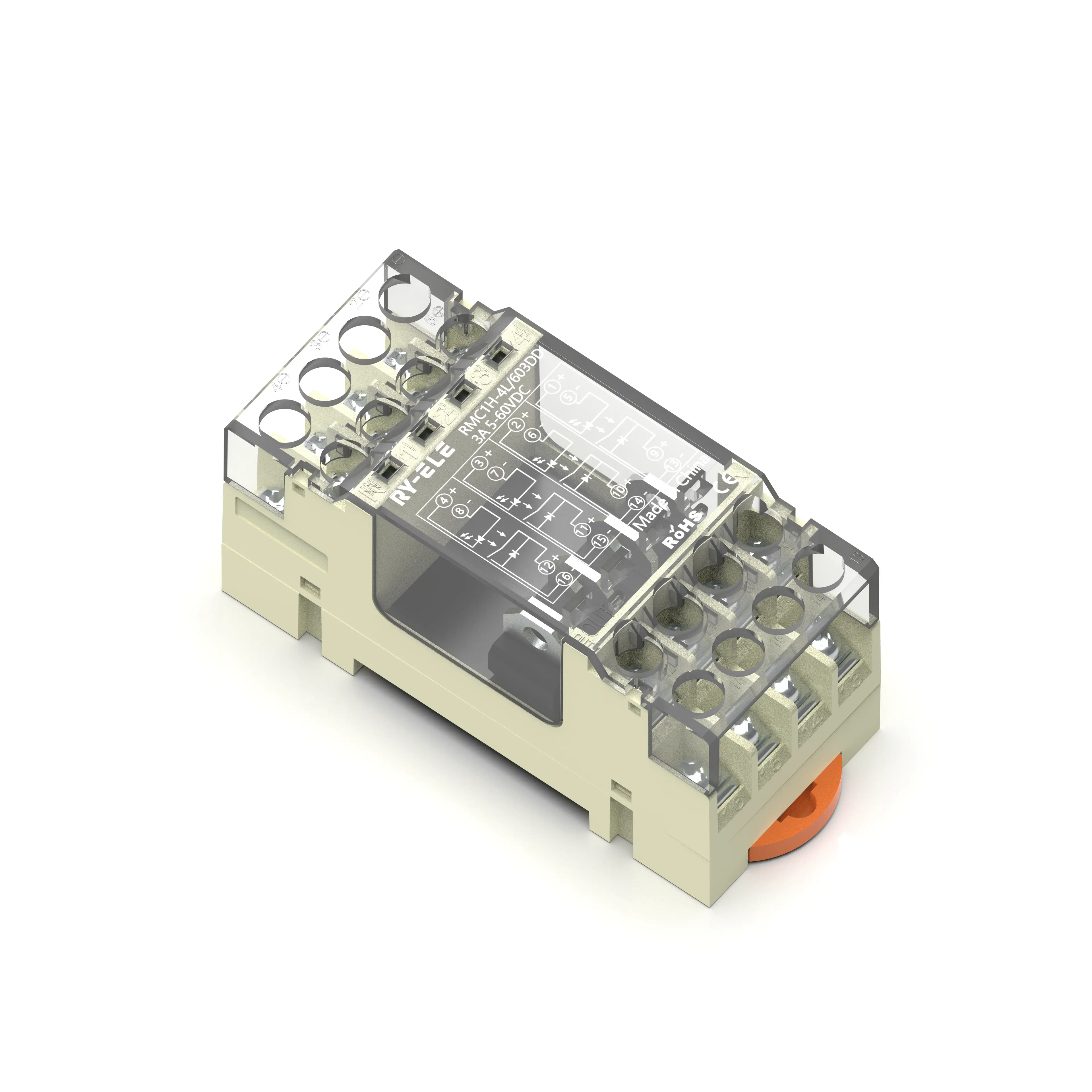 RMC1H-4/8L-603DD DIN Rail Montado DC Módulo de retransmisión
