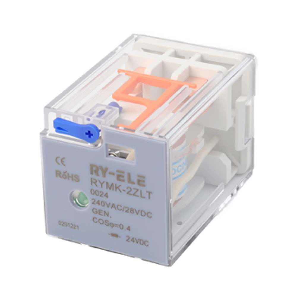 مرحل كهرومغناطيسي 24 فولت تيار مستمر ذو 8 أطراف مع ملف 10 أمبير RYMK-2ZLT/DC24 RY-ELE 1