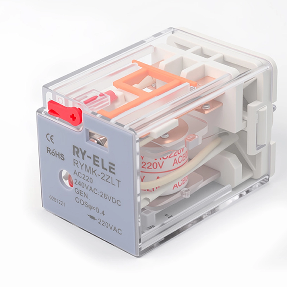 Relais électromagnétique 220 V CA 8 broches avec bobine 10 A RYMK-2ZLT/AC220 RY-ELE 1