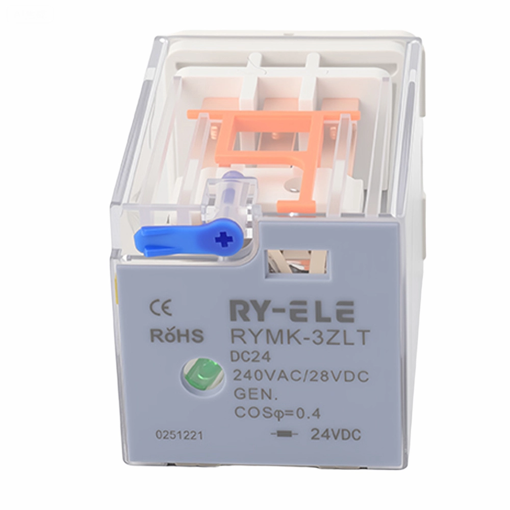 مرحل كهرومغناطيسي 24 فولت تيار مستمر ذو 11 طرفًا مع ملف 10 أمبير RYMK-3ZLT/DC24 RY-ELE 1