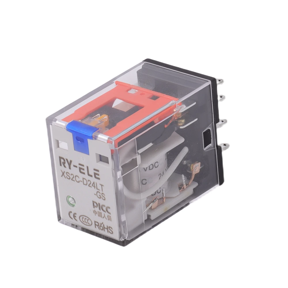 7A 8pin XS2C-D24LT-GS Miniature Intermediate Relay DC 24V General with LED Indicator Plug-in Type for Industrial Automation RY-ELE 1