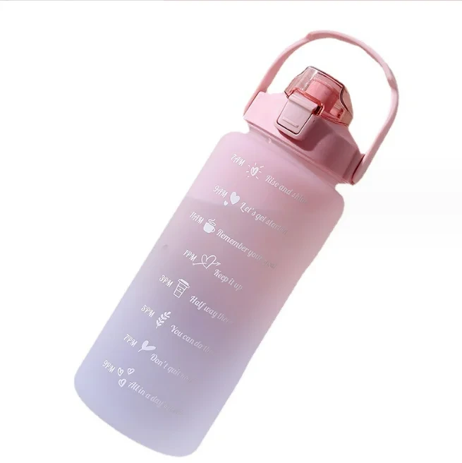 New Design Custom Logo Sports Water Bottle School Kids Gym Popular 2l Plastic Water Bottles With Straw 1