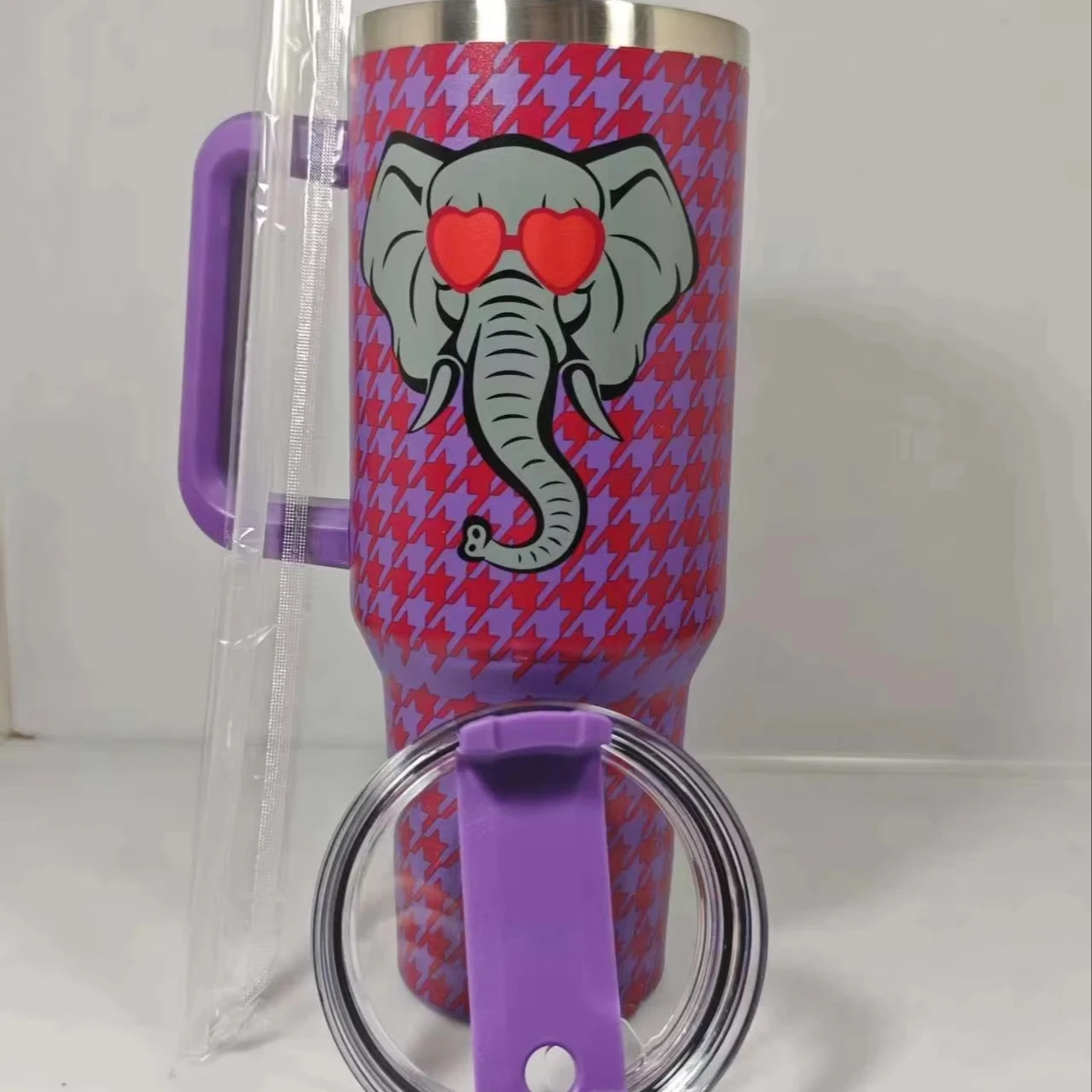 Car 40oz Large Capacity Stainless Steel Tiger Elephant Stripe Ice Bullion Cup Can Be Customized Logo Pattern 1