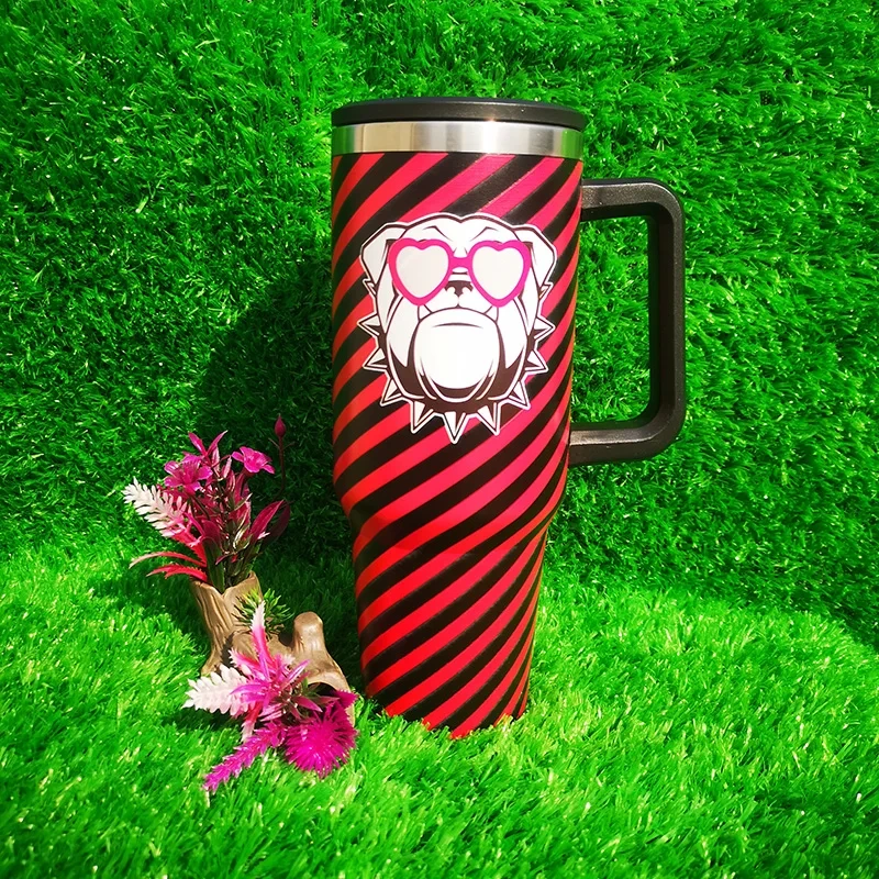 Car Large Capacity 40oz Circular Striped Dog Head Custom Ice Bully Cup 1