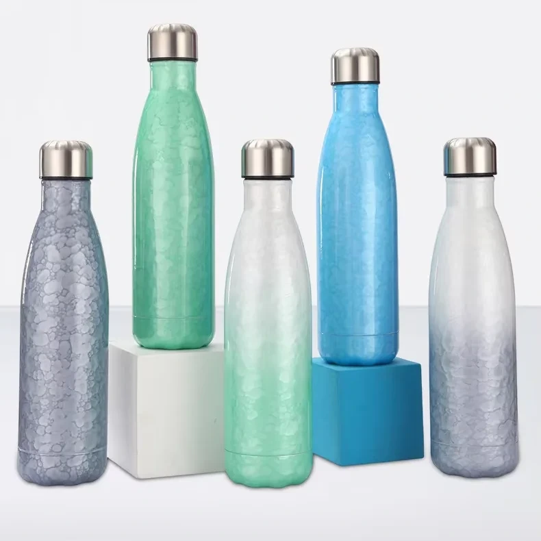 Botella de acero inoxidable 304, termo de doble capa, olla para deportes al aire libre, botella portátil de boca pequeña 1