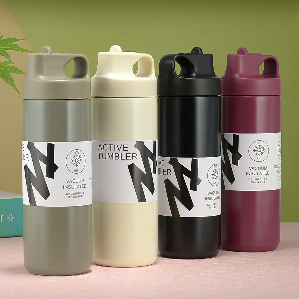 Household Simple Vacuum Thermos Cup High Appearance Level Stainless Steel Water Cup With Straw Portable Coffee Cup 1