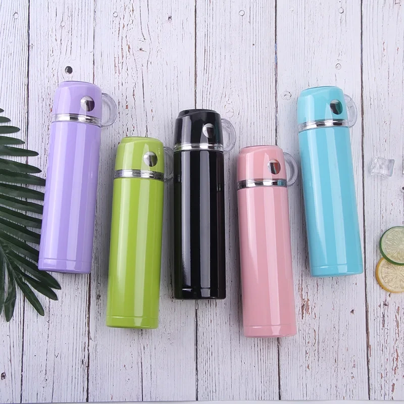 Nuevo Taza Termo para mujeres, hombres y niños, taza de vacío doble de acero inoxidable, taza portátil con asa para estudiantes 1