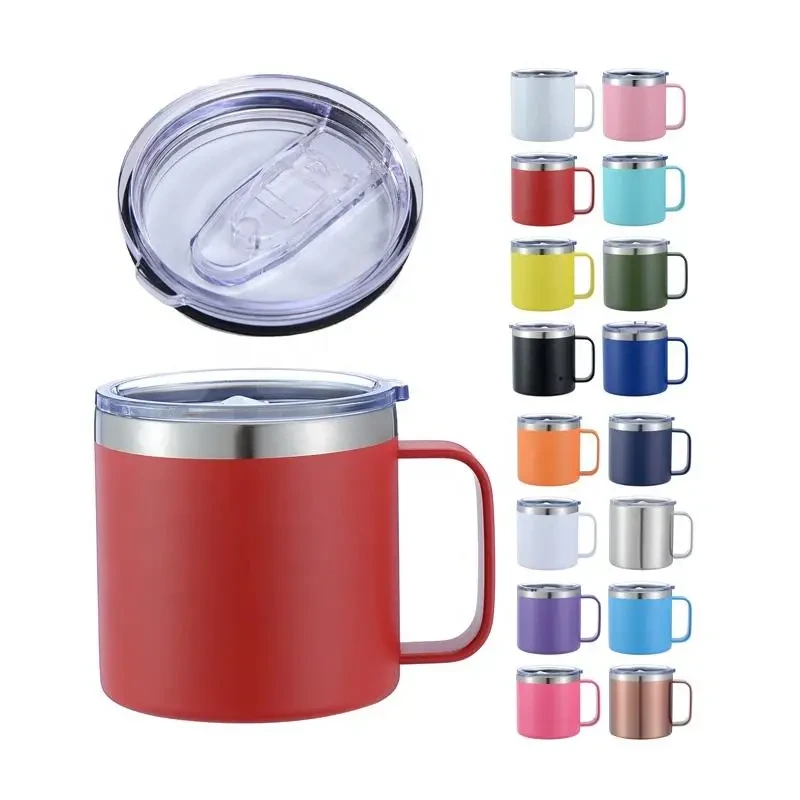 Powder Coating Double Walled Stainless Steel Tumbler Mug With Handle 1