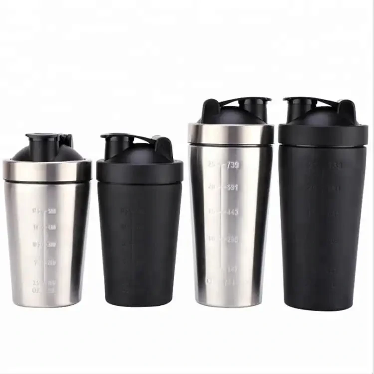 304 500ml 750ml Single Wall Stainless Steel Protein Shaker Bottle Custom With Scale 1