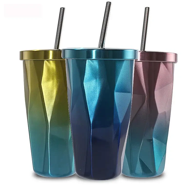 Colorful Straw Cup With 304 Stainless Steel Insulated Cup And Straw Inside And Outside 1