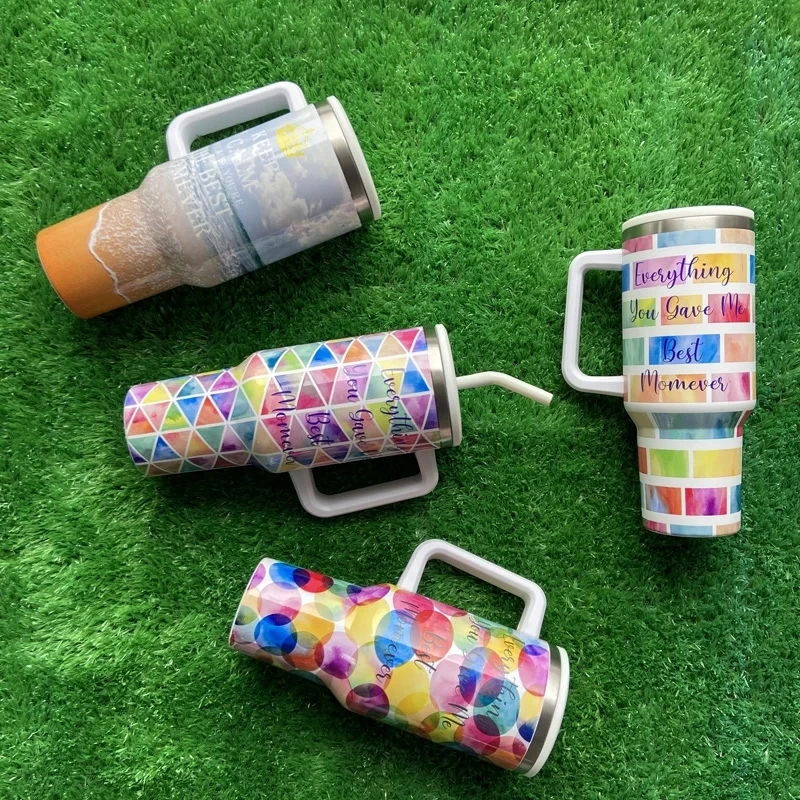 Wholesale Bulk 40oz Sublimation Tumblers Mother's Day Gift Heat Insulation Tumbler With Handle 1