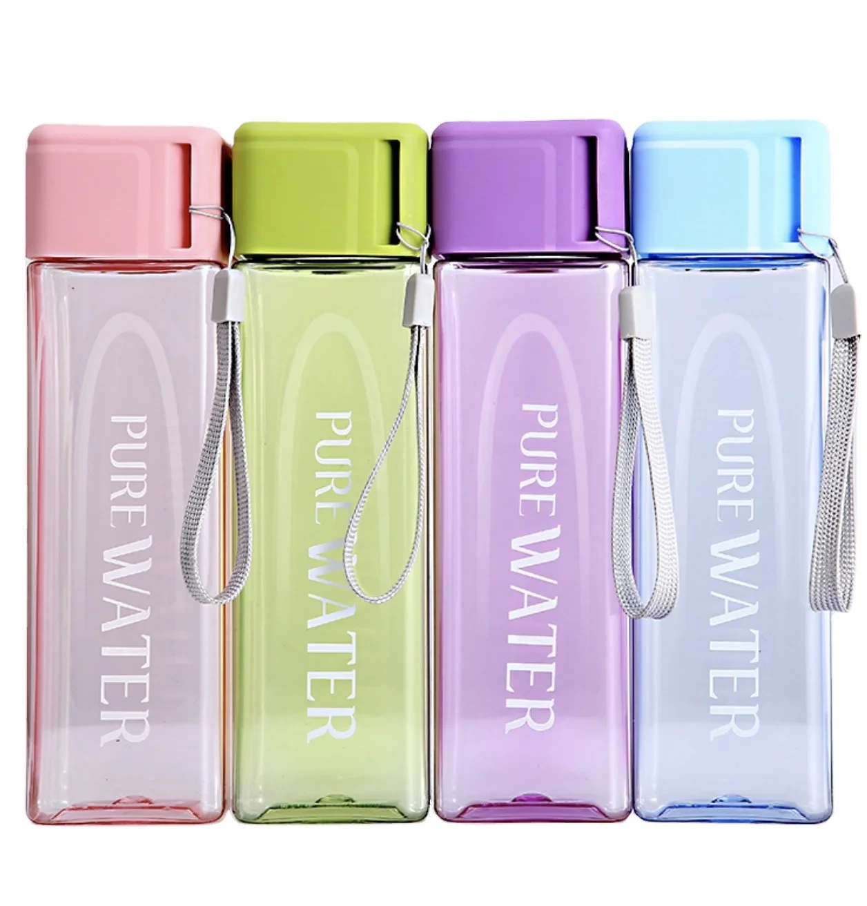 Good Quality Water Bottle Plastic Clear Custom Logo Square Leak-proof Outdoor Sports Classic Water Bottle 1