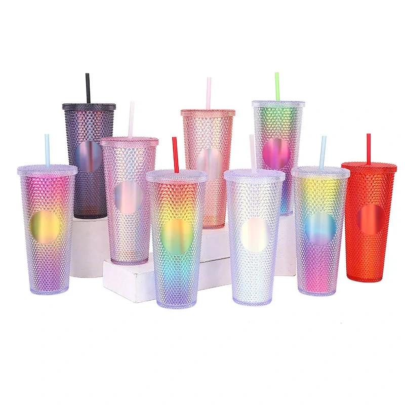2023 Technology China New Design Wholesale Colorful 20 Oz Double Wall Clear Plastic Tumbler With Lid And Straw In Box 1