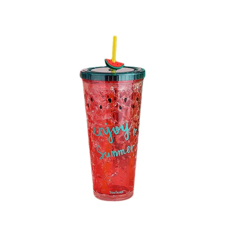 2023 Technology China New Design Wholesale Colorful Double Wall Plastic Watermelon Tumbler With Lid And Straw In Box 1