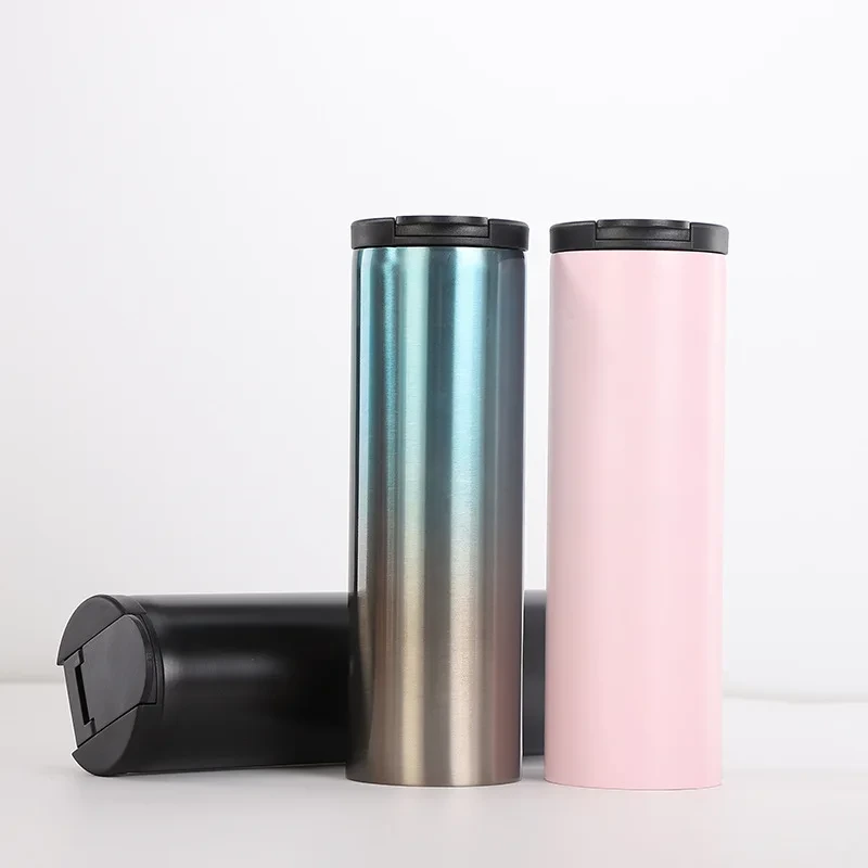 Wholesale Bulk 20oz Skinny Straight Blank Double Walled Stainless Steel Insulated Sublimation Tumbler With Lid 1
