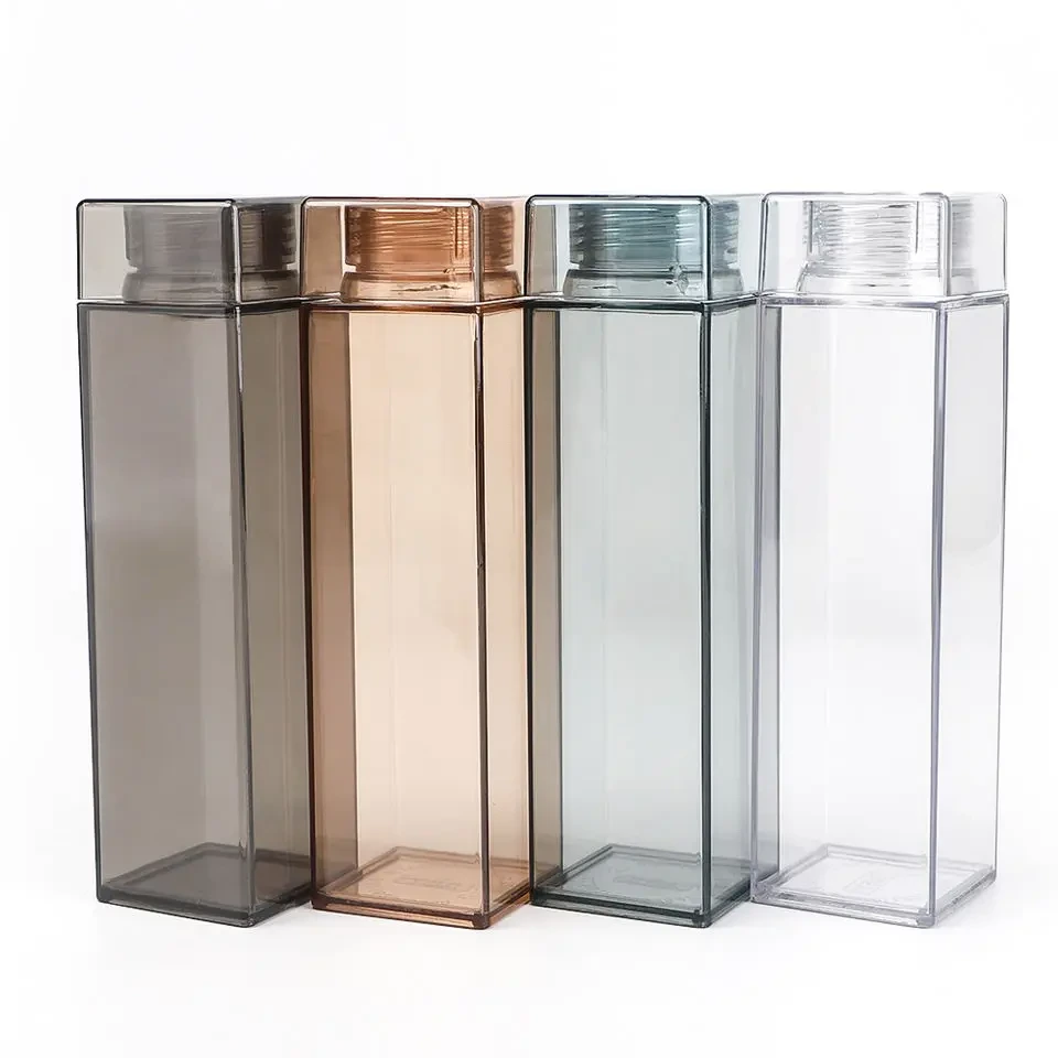 Selection Lid Custom Logo Fashionable Square Drinking Water Bottle Plastic 500ml Classic China Wholesale Water Transfer Printing 1