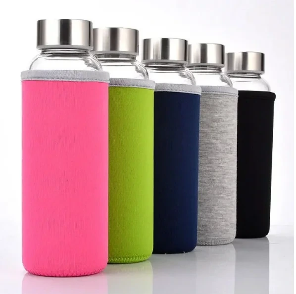 Custom Cup Set Glass Water Bottle Drinking Crystal Color Gym Sport For Kids Hot Fancy Bpa-free Wholesale 500ml Drinkware Adults 1
