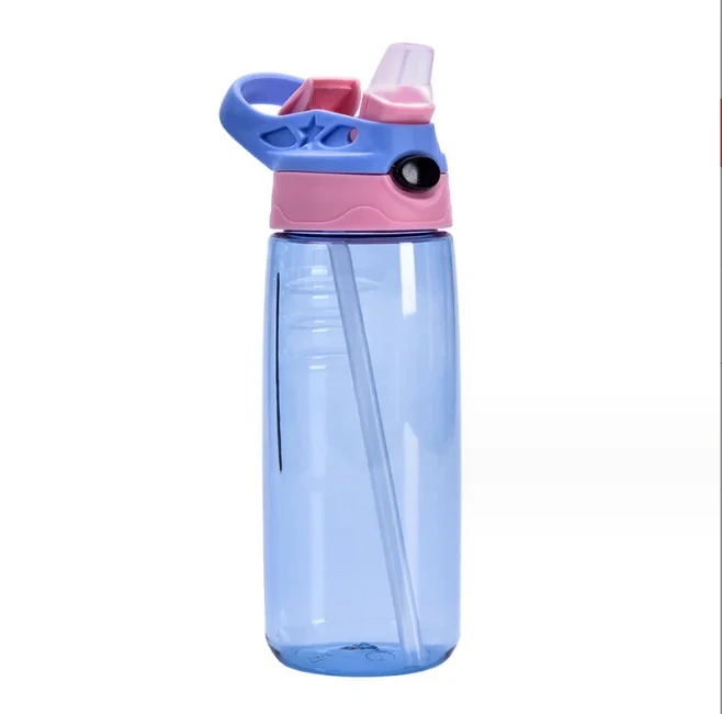 Hot Fancy Wholesale Custom Logo Bicycle Children Gym Sports Plastic Water Bottle For Kids School With Straw Lid 1