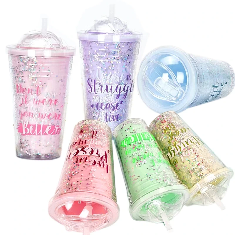 Glitter Tumbler Skinny Bottle Selection Ineedu Funny Design Lids Double Wall Colorful Acrylic Plastic China With Colorful Star 1