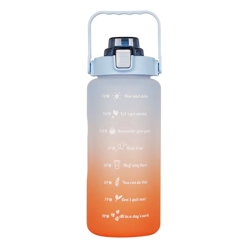 China Selection Minum 2 Liter Bpa Free Motivational Fitness Plastic Water Bottle With Time Marker Sport 1
