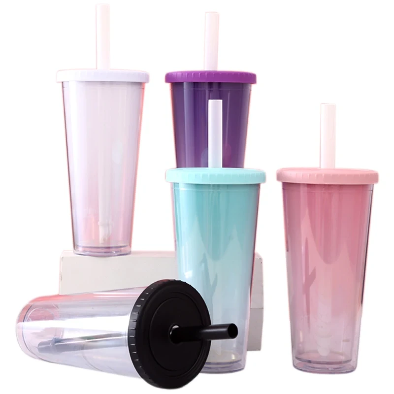 China Selection Ineedu Food Grade Plastic Reusable Bubble Tea Cups Tumblers With Fat Straw 14mm 1