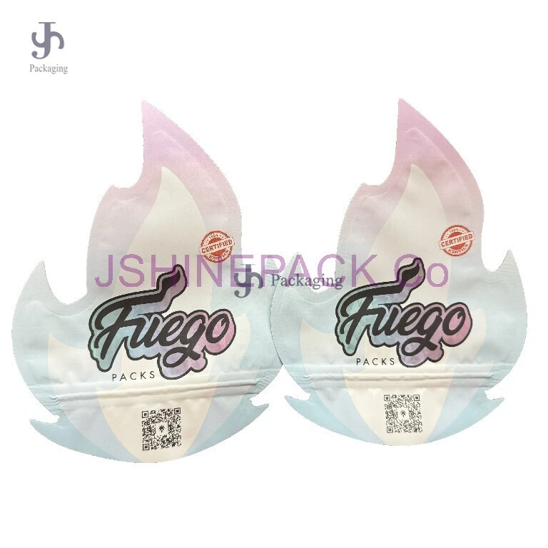Tas Mylar Berbentuk Api Khusus Dengan Titik UV untuk Bunga Premium | JSHINEPACK 1